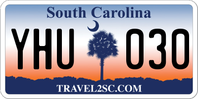 SC license plate YHU030
