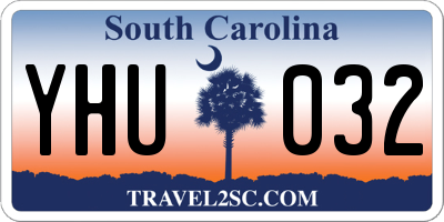 SC license plate YHU032