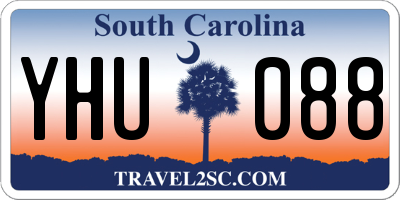 SC license plate YHU088