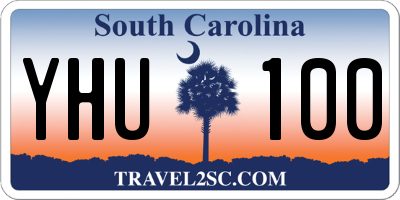 SC license plate YHU100