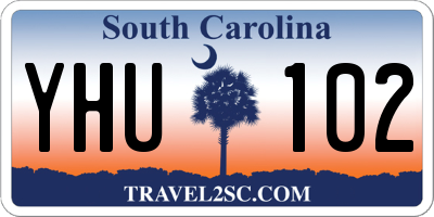 SC license plate YHU102
