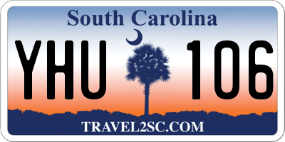 SC license plate YHU106