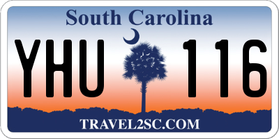 SC license plate YHU116