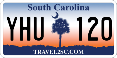SC license plate YHU120