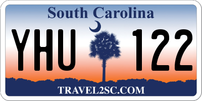 SC license plate YHU122
