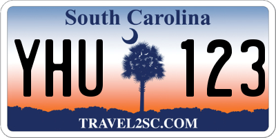 SC license plate YHU123