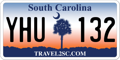 SC license plate YHU132