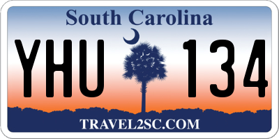 SC license plate YHU134