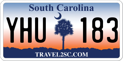 SC license plate YHU183