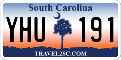 SC license plate YHU191