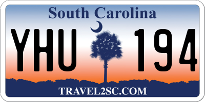 SC license plate YHU194
