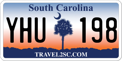 SC license plate YHU198