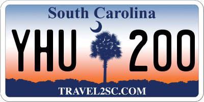 SC license plate YHU200