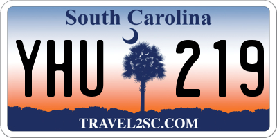 SC license plate YHU219