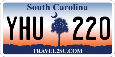 SC license plate YHU220