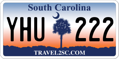 SC license plate YHU222