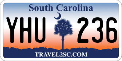 SC license plate YHU236