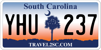 SC license plate YHU237