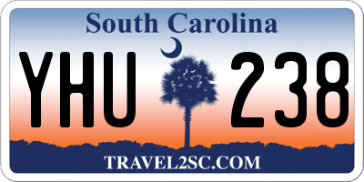 SC license plate YHU238
