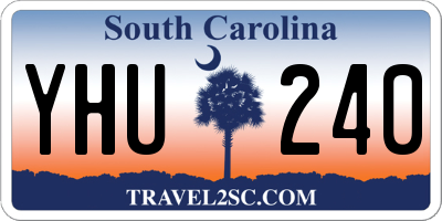 SC license plate YHU240