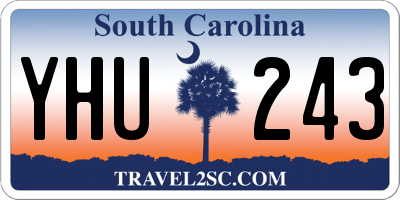 SC license plate YHU243