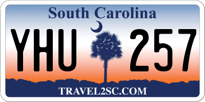 SC license plate YHU257