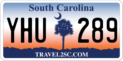 SC license plate YHU289