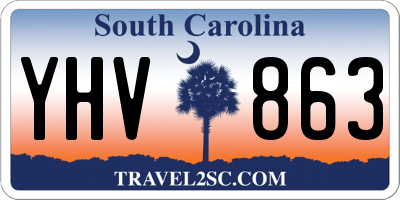 SC license plate YHV863