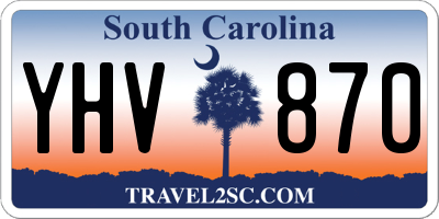 SC license plate YHV870