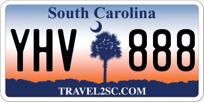 SC license plate YHV888