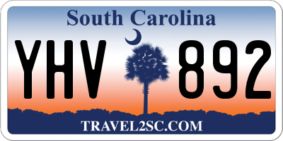 SC license plate YHV892