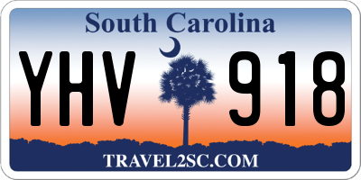SC license plate YHV918