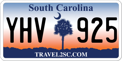 SC license plate YHV925
