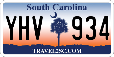 SC license plate YHV934
