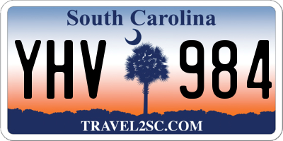 SC license plate YHV984