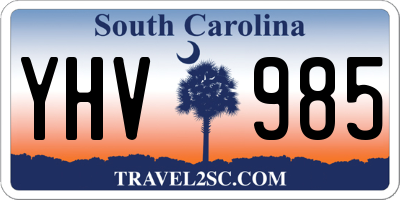 SC license plate YHV985