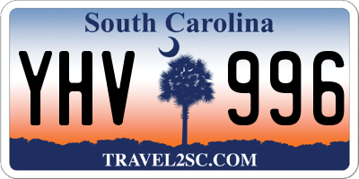 SC license plate YHV996