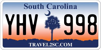 SC license plate YHV998