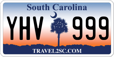 SC license plate YHV999