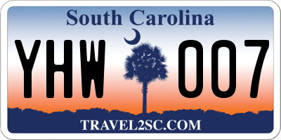 SC license plate YHW007