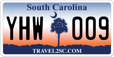 SC license plate YHW009