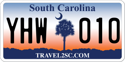 SC license plate YHW010