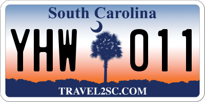 SC license plate YHW011