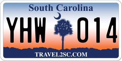 SC license plate YHW014
