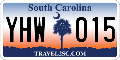 SC license plate YHW015