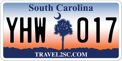 SC license plate YHW017