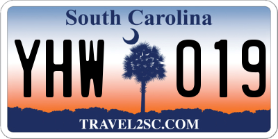 SC license plate YHW019