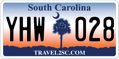 SC license plate YHW028