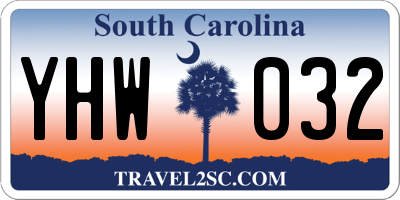 SC license plate YHW032