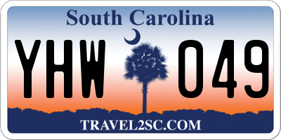 SC license plate YHW049